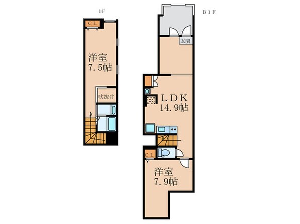 諏訪山ツインテラスの物件間取画像